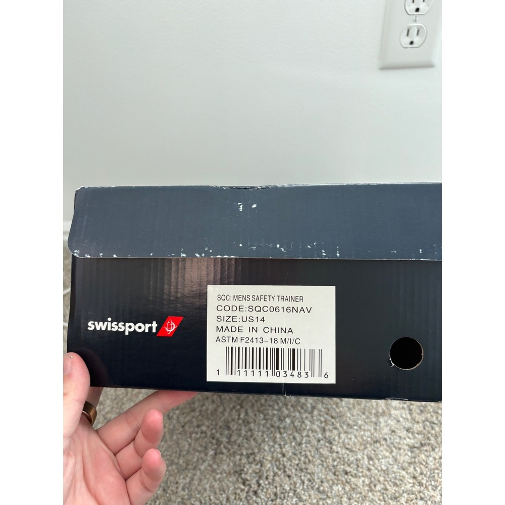 Swissport Men's Safety Trainer Steel Toe Shoes – Blue – Size 14 – New in Box - Picture 6 of 7
